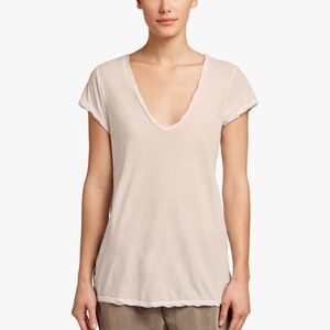 James Perse Black High Gauge Deep V tshirt